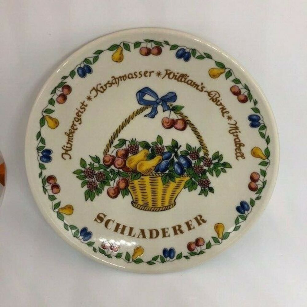 Schladerer Distillery Change Trinket Dish Fruit Basket Advertising Bockling Glas